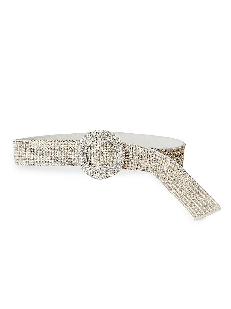 Womens Elora Crystal-Embellished Suede Belt Product Image