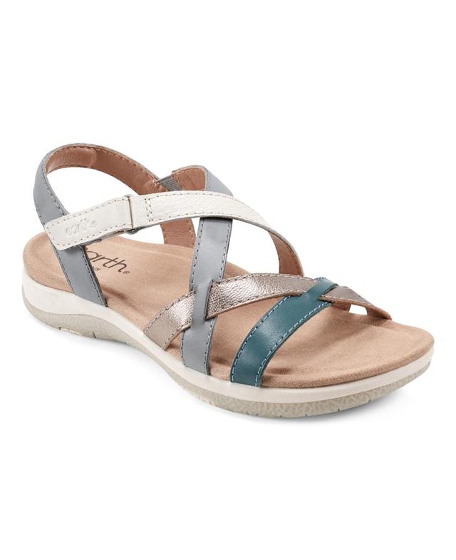 Earth Womens Sterling Strappy Flat Casual Sport Sandals - Gray Product Image