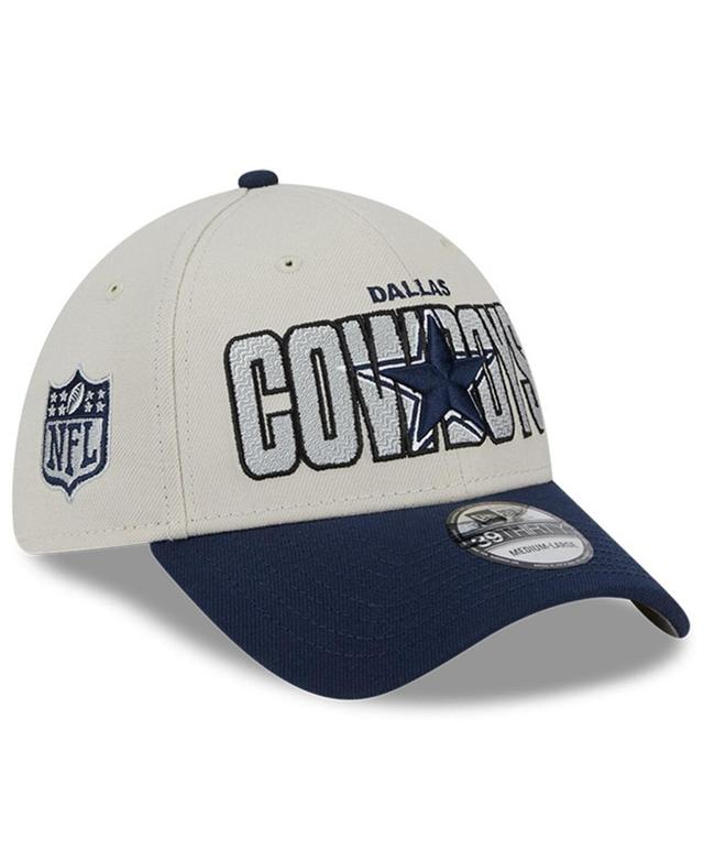 Mens New Era Stone/Navy Dallas Cowboys 2023 NFL Draft 39THIRTY Flex Hat Product Image