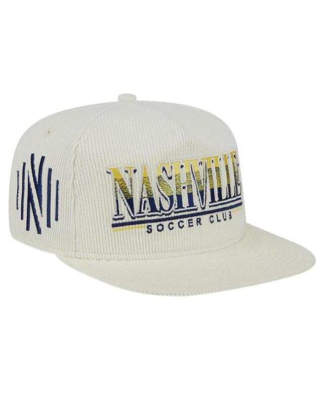 Mens New Era White Nashville SC Throwback Corduroy Golfer Adjustable Hat Product Image