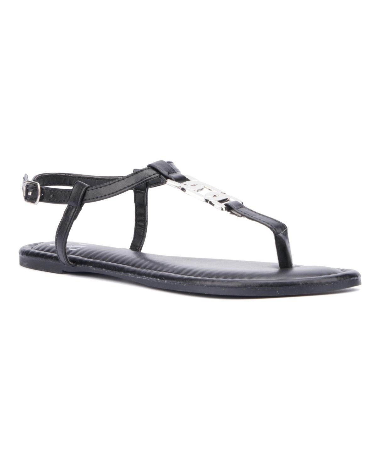 New York & Company Womens Kaia T-Strap Sandal With Metal Hardware Product Image