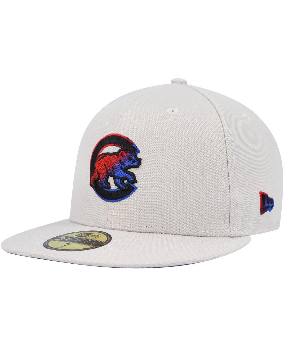 Men's New Era Khaki Chicago Cubs Stone Dim Undervisor 59FIFTY Fitted Hat Product Image