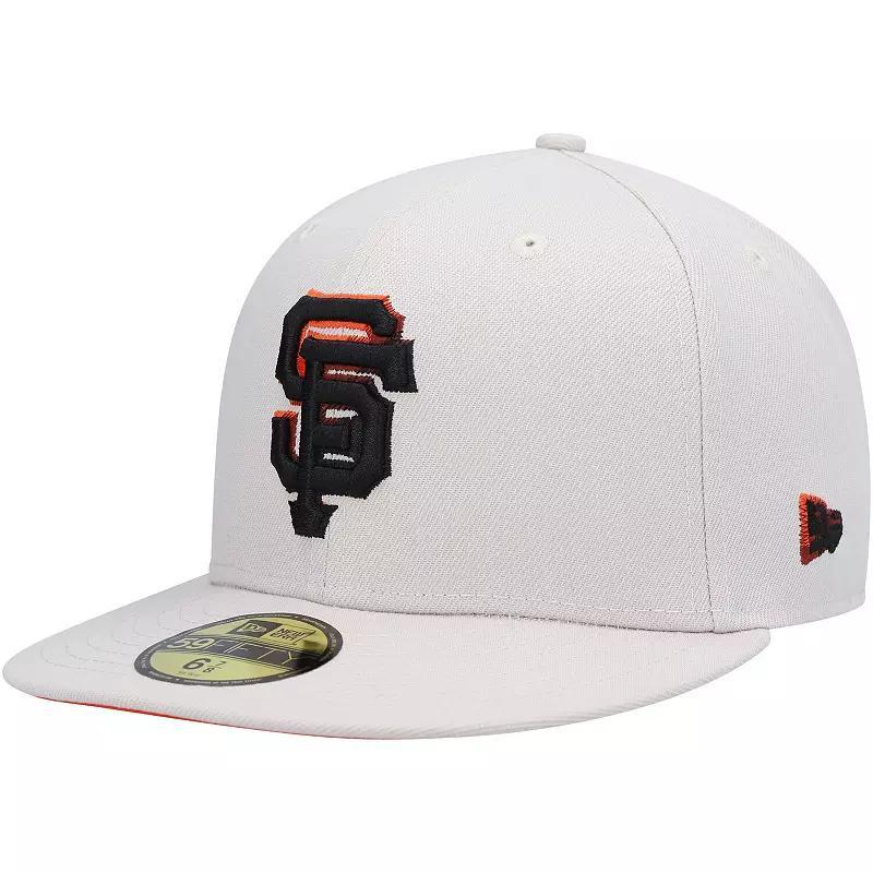 Mens New Era Khaki San Francisco Giants Stone Dim Undervisor 59FIFTY Fitted Hat Beig/Green Product Image