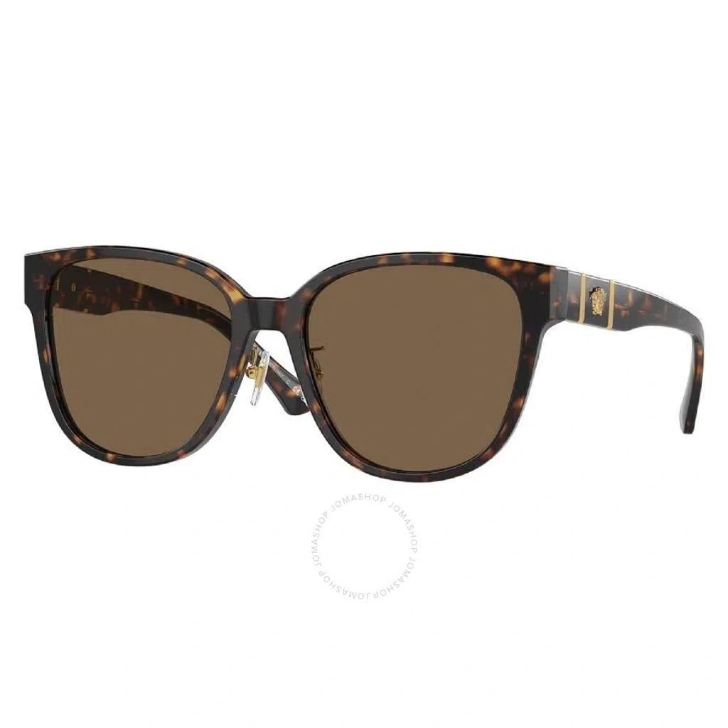 VERSACE Dark Brown Square Ladies Sunglasses Ve4460d 108/73 57 In Brown / Dark Product Image