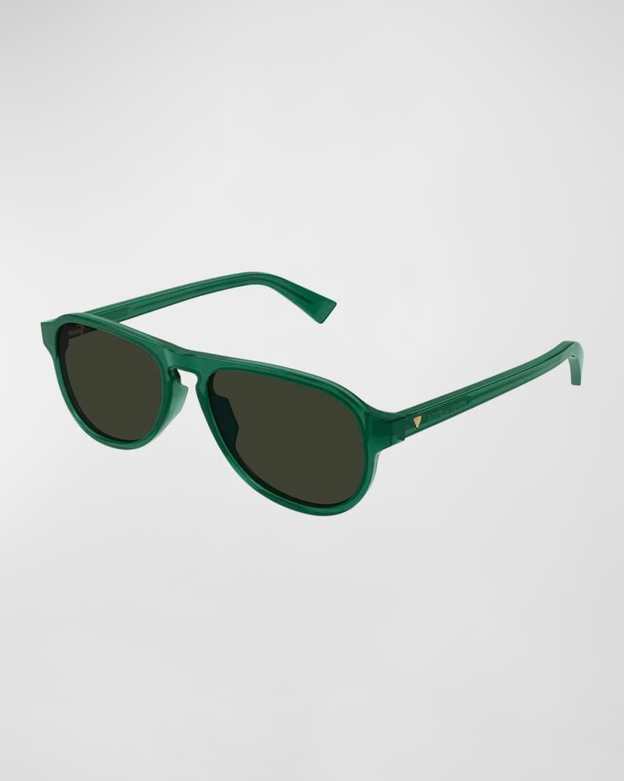 Men's Keyhole-Bridge Acetate Oval Sunglasses Product Image