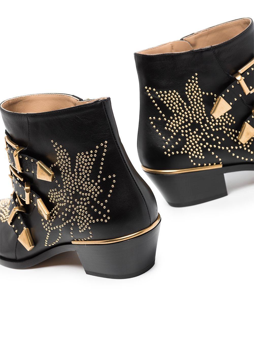 CHLOÉ Susanna 30mm Studded Ankle Boots In Schwarz Product Image