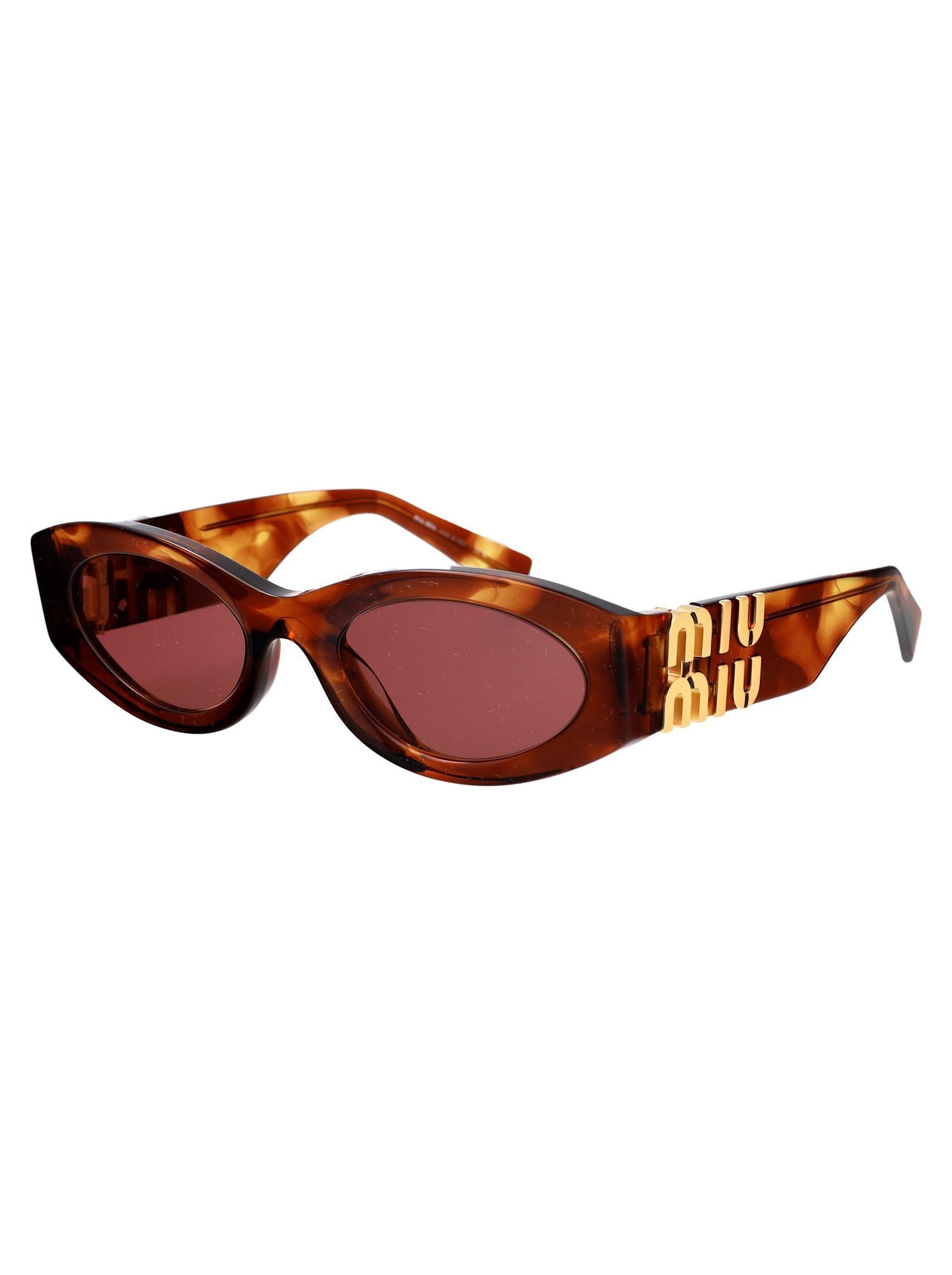 MIU MIU Oval Sunglasses 0 Mu 11 Ws 11 Q08 S In 11q08s Striped Tobacco Product Image