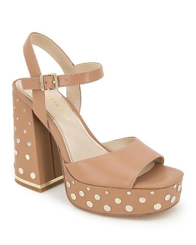 Kenneth Cole Womens Dolly Studded Ankle Strap Platform Sandals Product Image