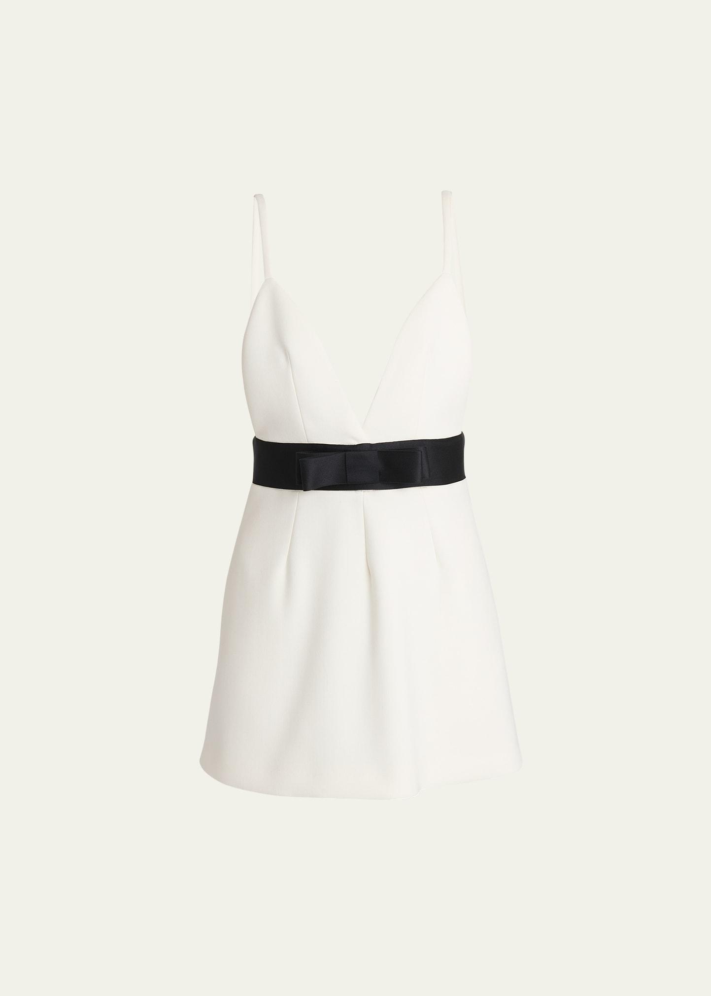 Dolce & Gabbana Bow Waist Wool Blend Minidress Product Image