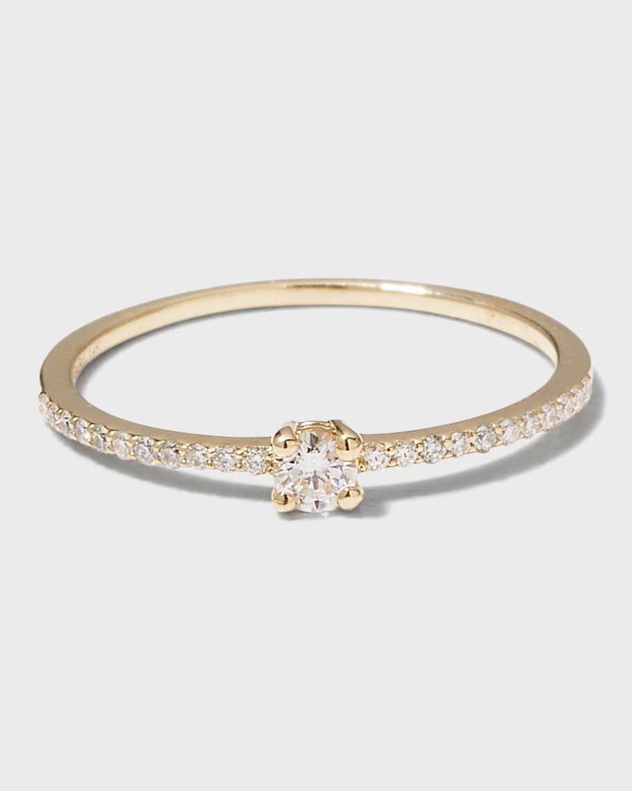 Flawless Stackable Ring with Solo Diamond Product Image