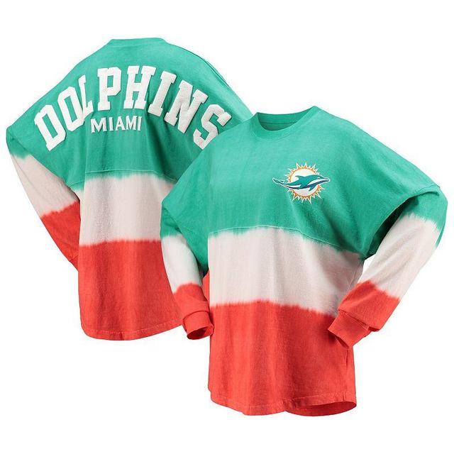 Womens Fanatics Branded Aqua/White Miami Dolphins Ombre Long Sleeve T-Shirt Turquoise A Product Image