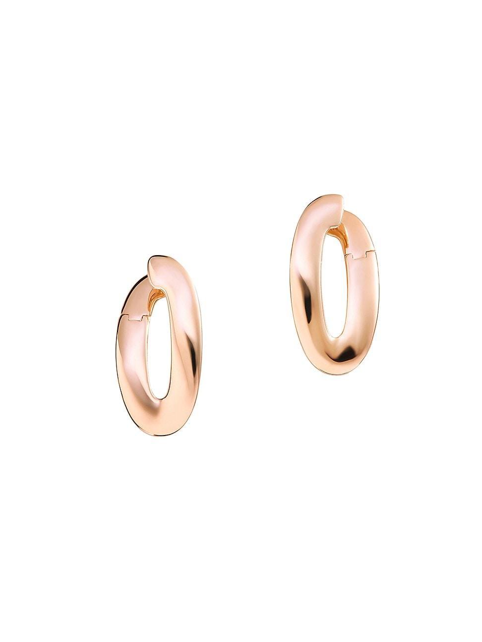 Womens Olimpia 18K Rose Gold Oval Hoop Earrings Product Image