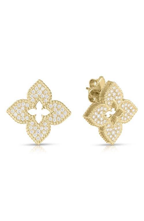 Womens Venetian Princess 18K Yellow Gold & Diamond Stud Earrings Product Image