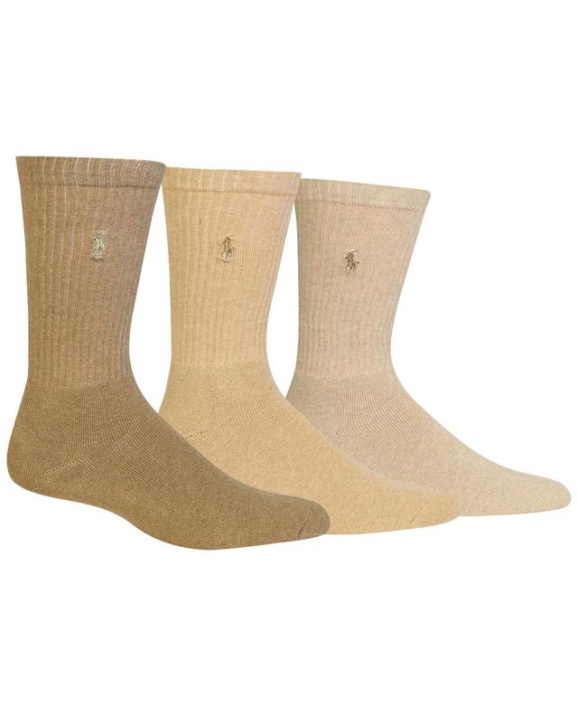 Polo Ralph Lauren 3 Pack Ribbed Cushion Foot Crew Mens Socks Product Image