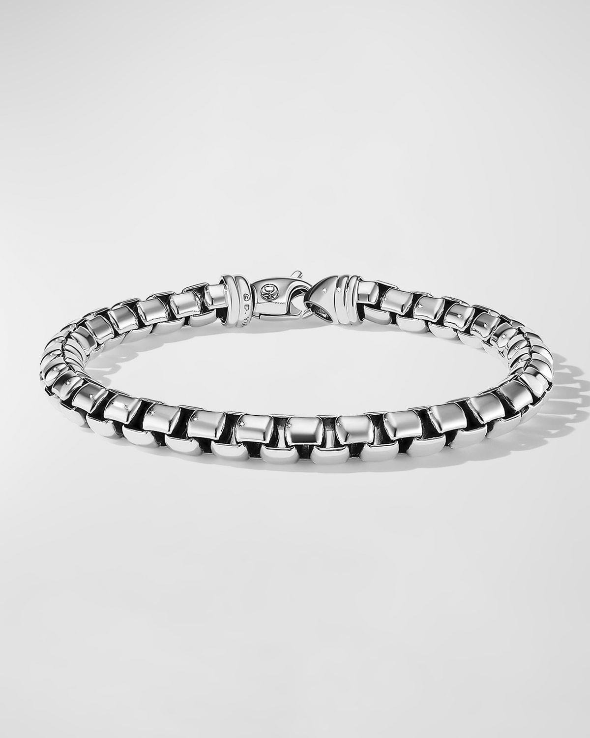 Mens Box Chain Bracelet In Sterling Silver, 7.3mm Product Image