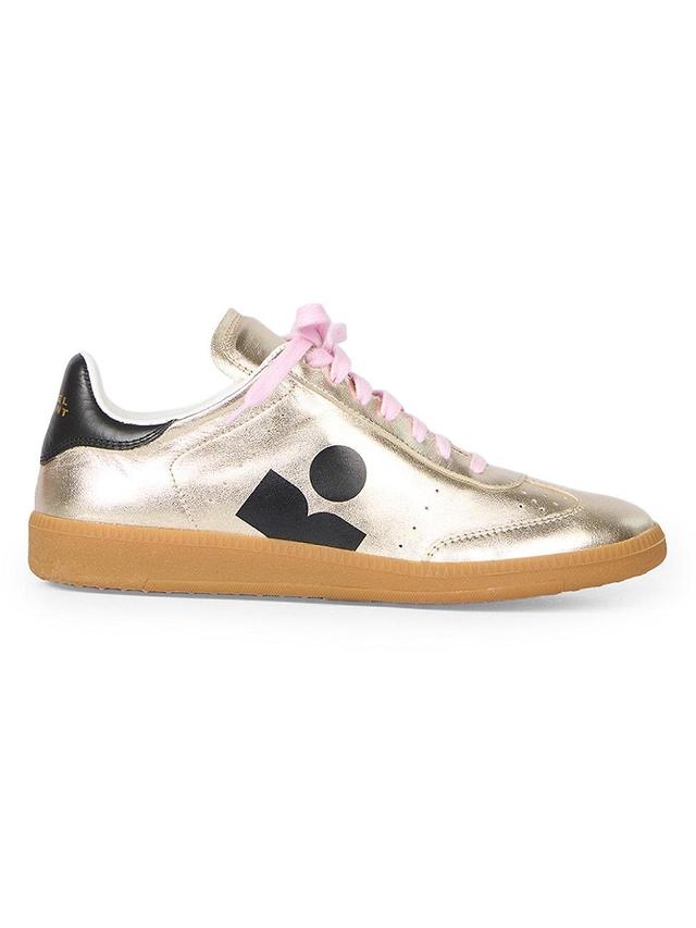 Womens Kaycee Metallic Leather Low-Top Sneakers Product Image