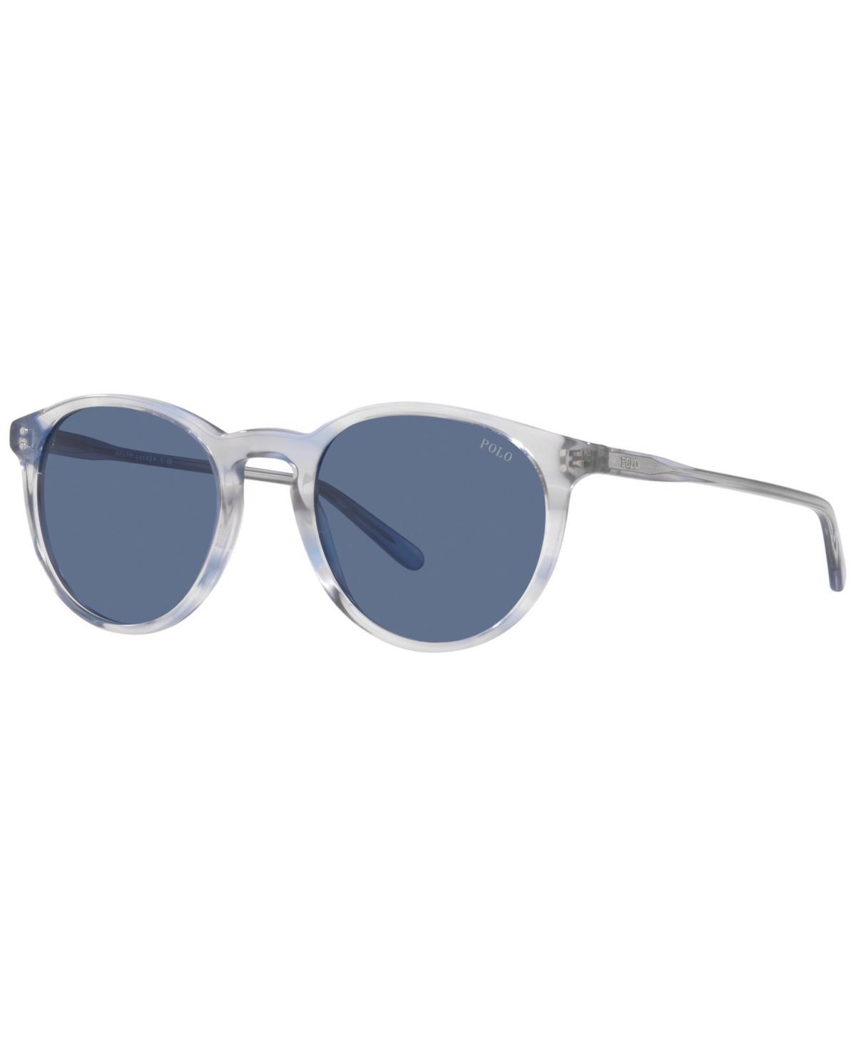 Polo Ralph Lauren Mens Sunglasses, PH4110 - Shiny Transparent Blue Product Image