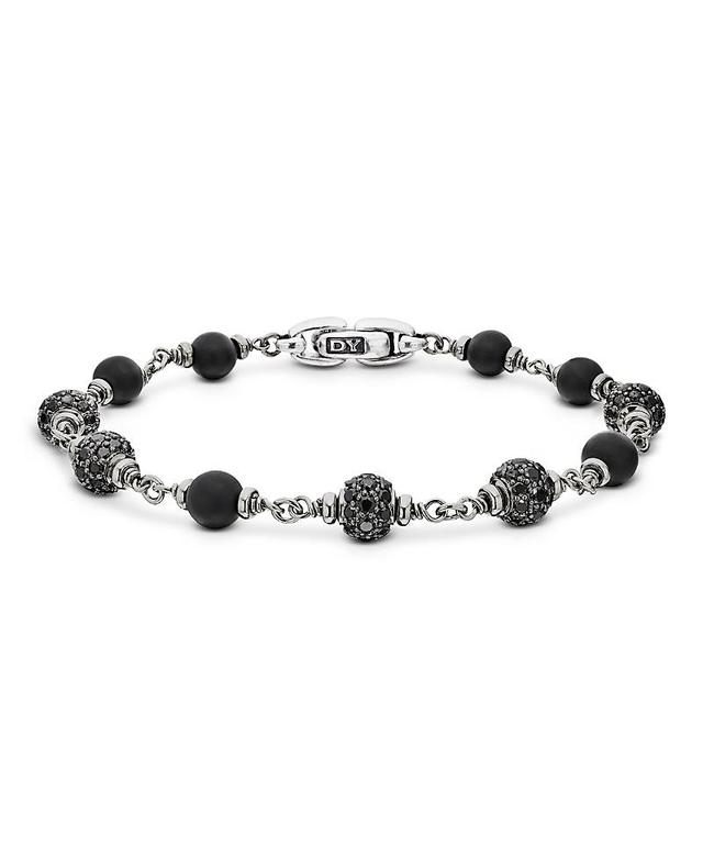 David Yurman Mens Spiritual Beads Onyx & Black Diamond Pave Rosary Style Bracelet in Sterling Silver Product Image