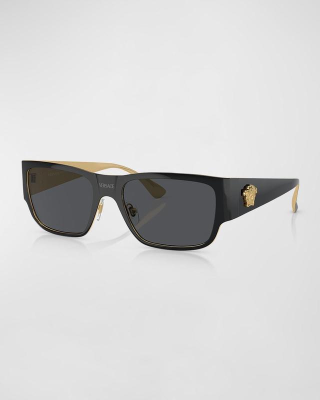 Mens Medusa Metal Square Sunglasses Product Image