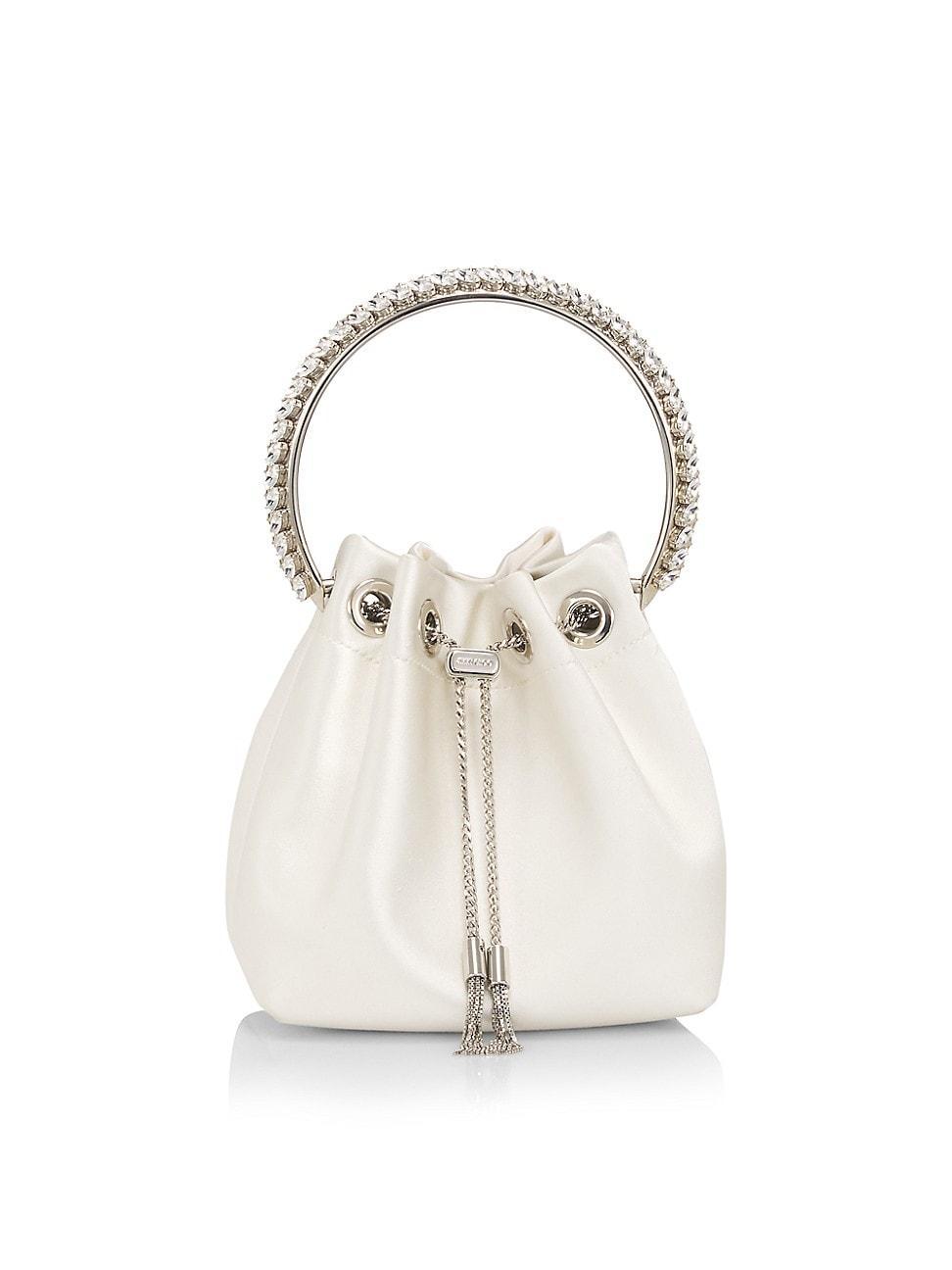 Womens Bon Bon Crystal-Handle Satin Mini Bag Product Image