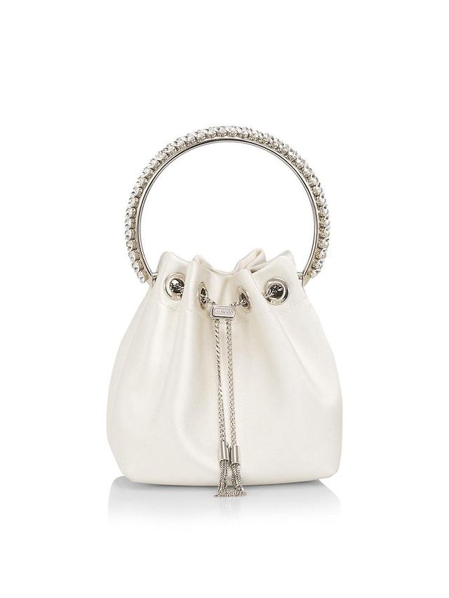 Jimmy Choo Bon Bon Crystal Satin Bucket Bag - IVORY CRYSTAL Product Image