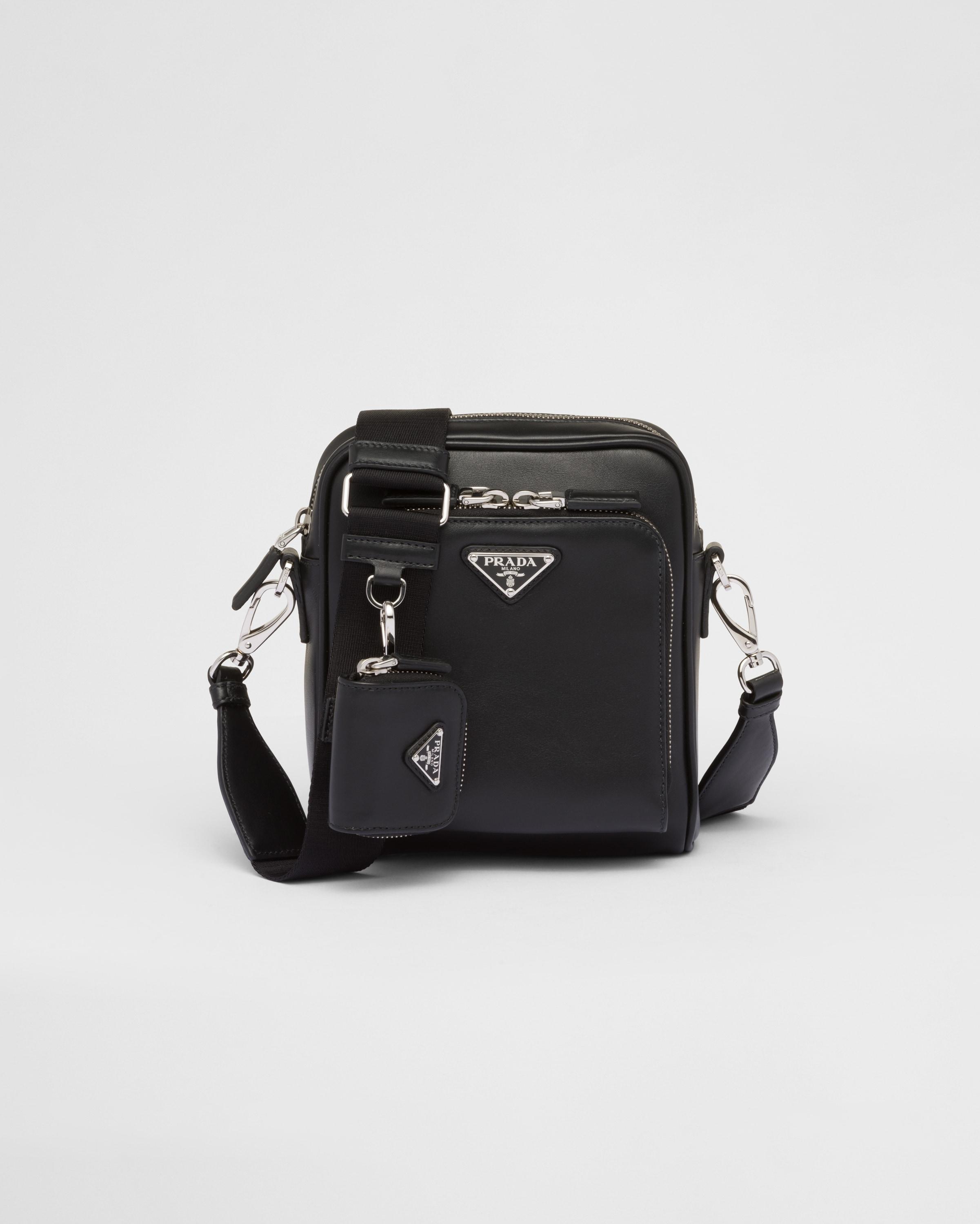 Leather shoulder bag with pouch Product Image