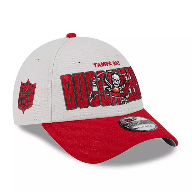 Mens New Era Stone/Red Tampa Bay Buccaneers 2023 NFL Draft 9FORTY Adjustable Hat Product Image