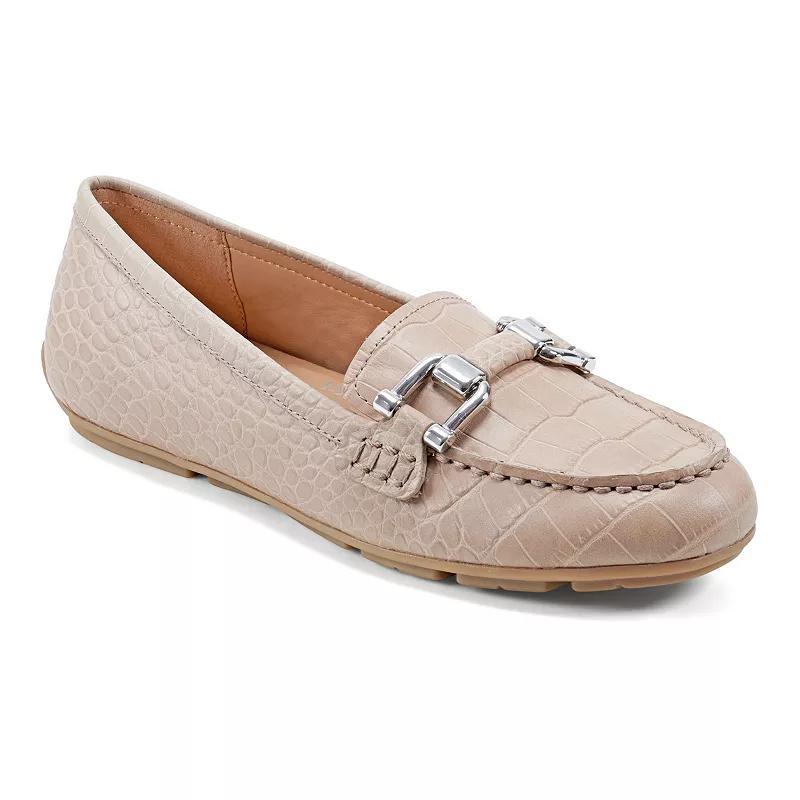 Easy Spirit Megan Womens Slip-On Ornamental Driving Moccasins White Product Image