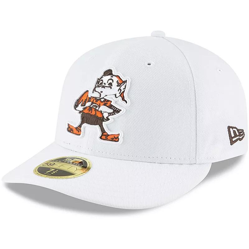 Mens New Era White Cleveland Browns Throwback Logo Omaha Low Profile 59FIFTY Fitted Hat Product Image