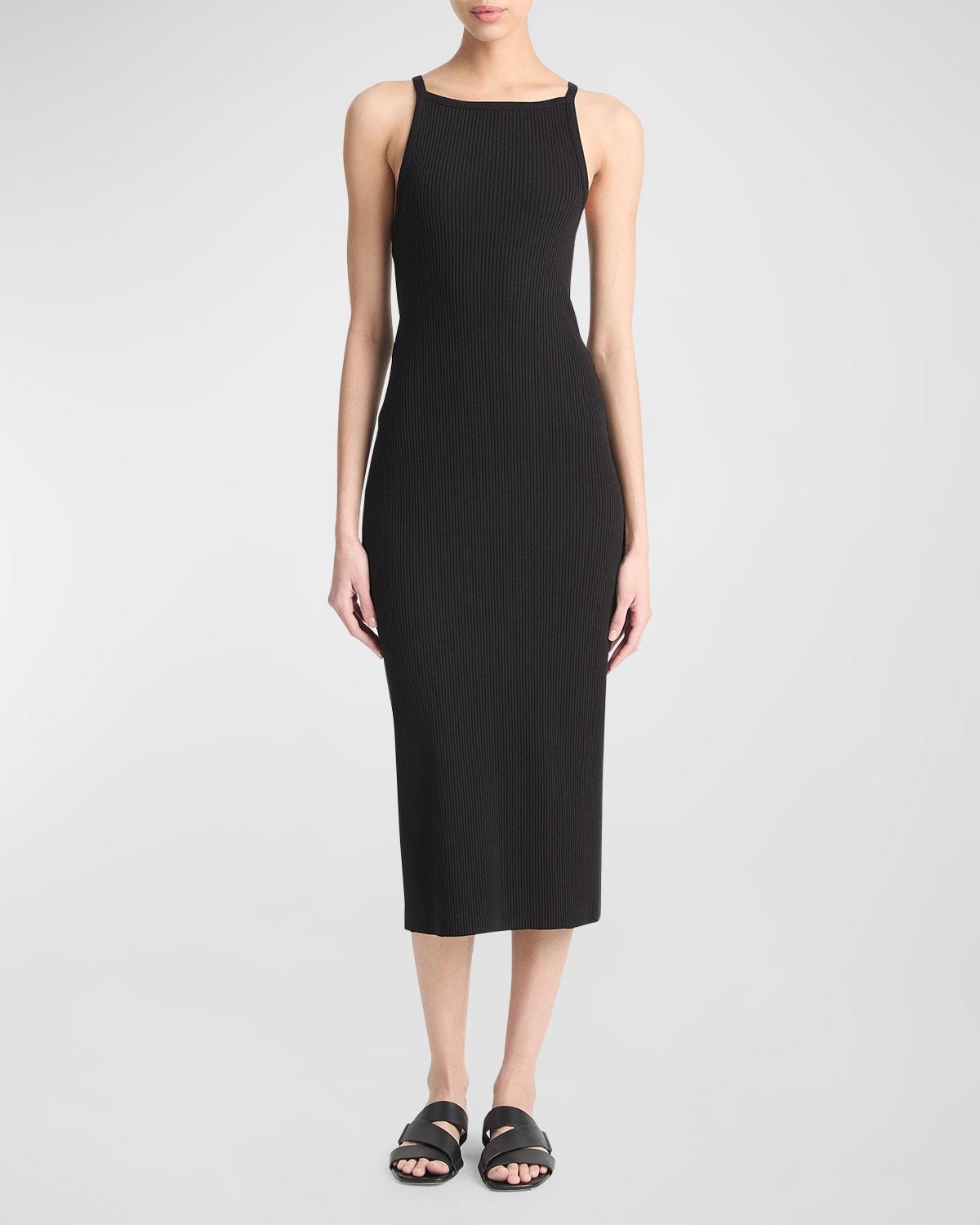 Ribbed High-Neck Midi Tank Dress product image