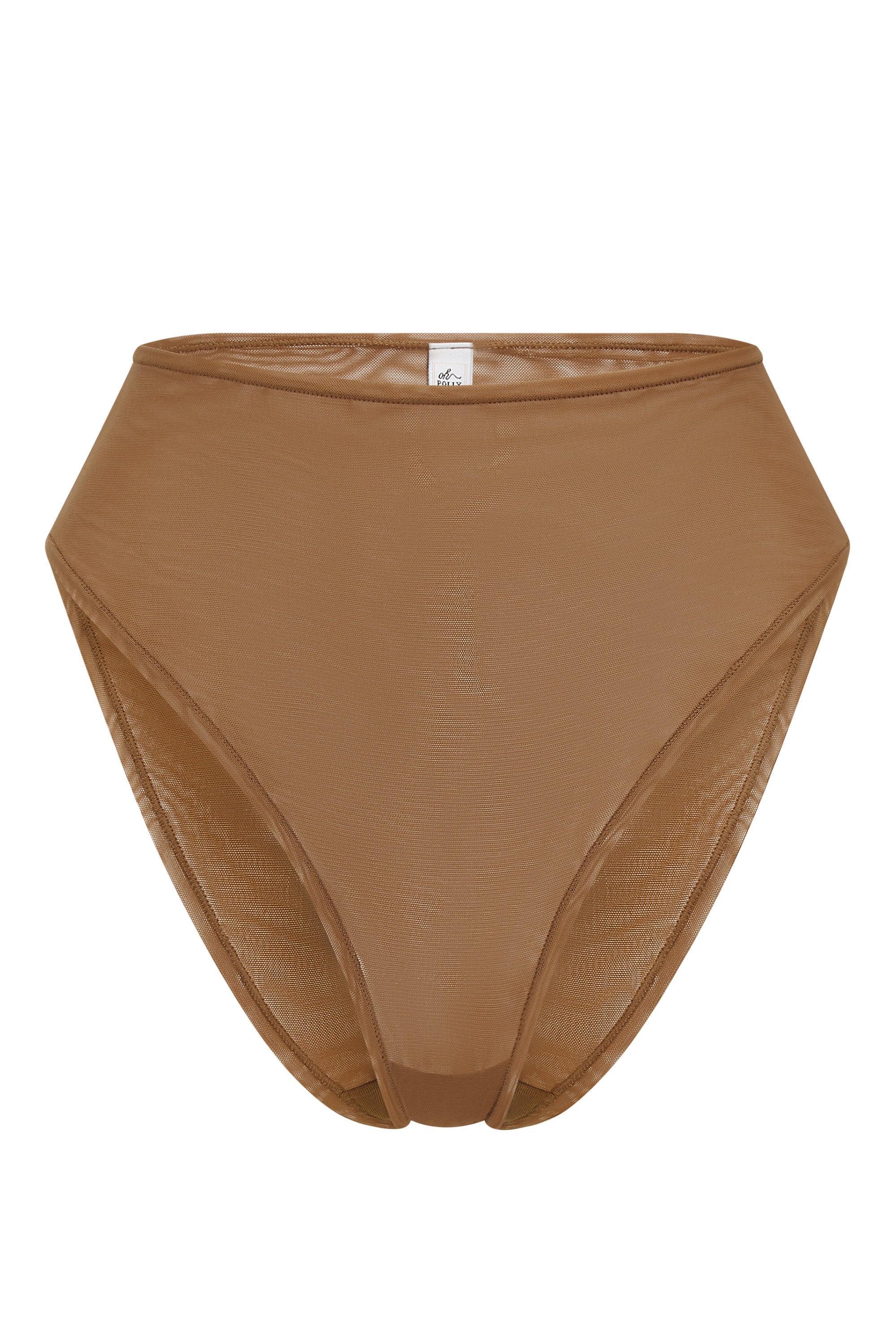 Soft Mesh High Waisted Knicker in Honey Product Image