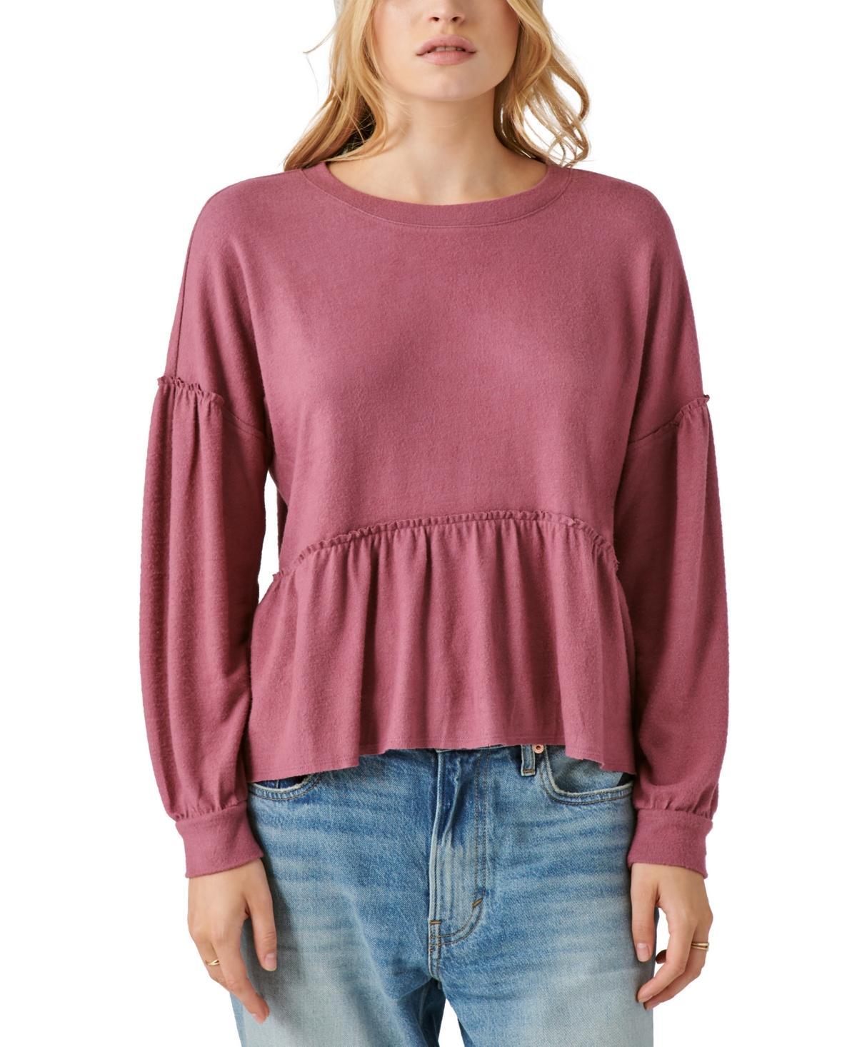 Lucky Brand Womens Cloud Jersey Babydoll Top Product Image