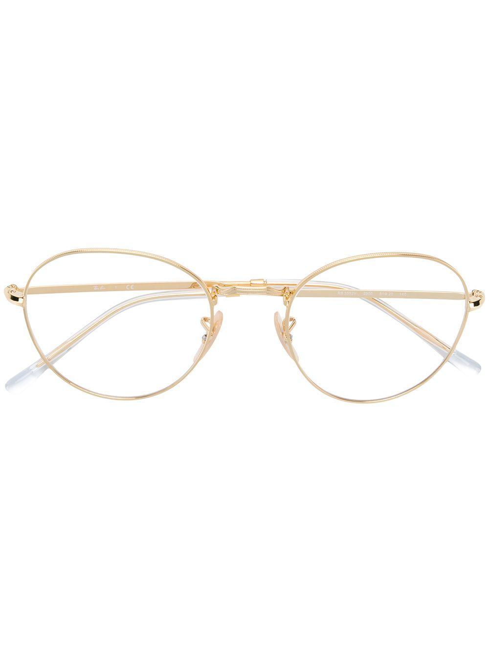 RAY BAN Round Shaped Glasses In Metallic product image