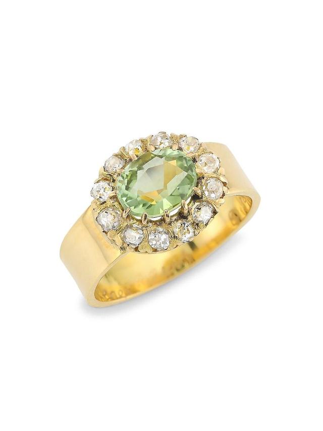 Womens 18K Yellow Gold, Diamond & Peridot Ring Product Image