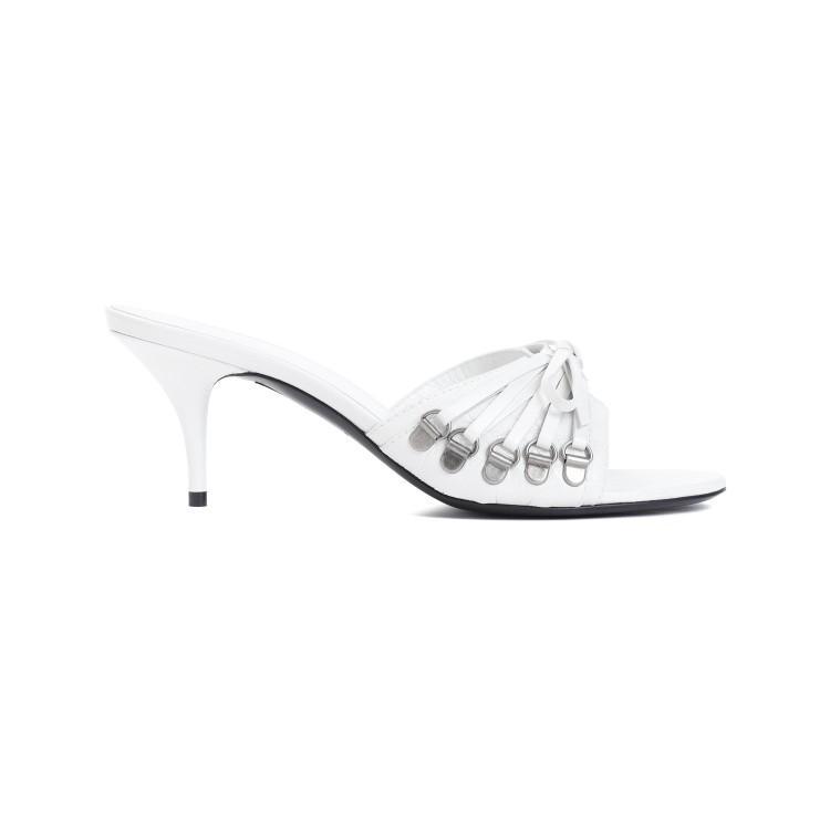 BALENCIAGA Cagole Leather Corset Sandals In White Product Image