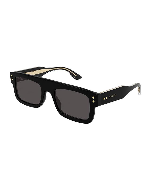 Mens Gucci Logo 53MM Rectangular Sunglasses Product Image