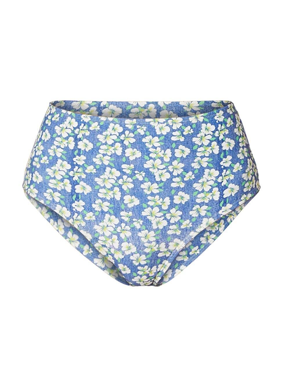 Womens Floral High-Waist Bikini Bottom Product Image