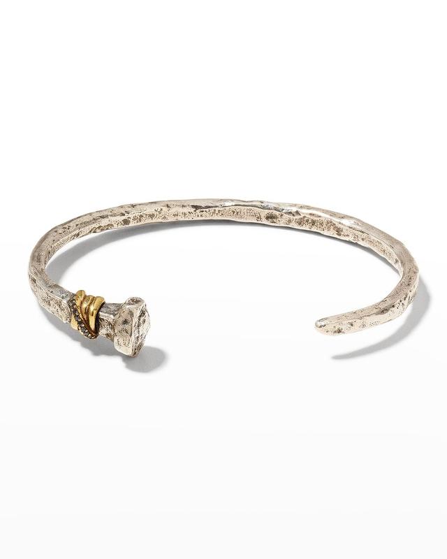 John Varvatos Nails Sterling Silver & Black Diamond Cuff Bracelet at Nordstrom Product Image