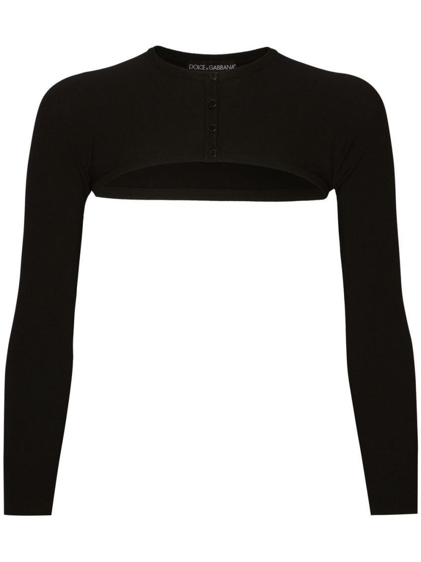 Black Black Cropped Cardigan Product Image