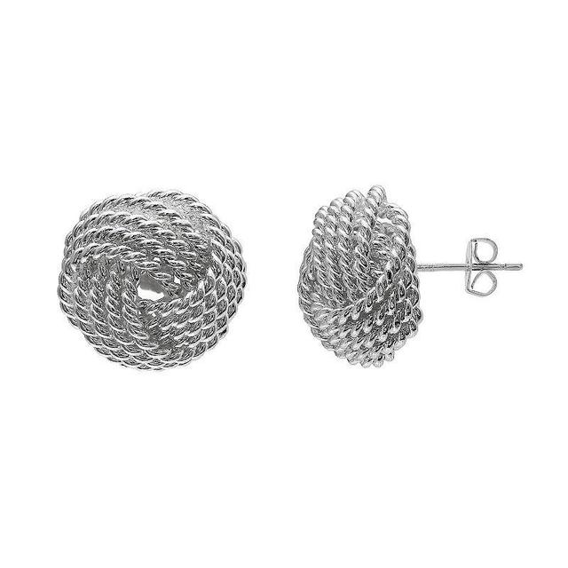 PRIMROSE Sterling Silver Love Knot Stud Earrings, Womens, Grey Product Image