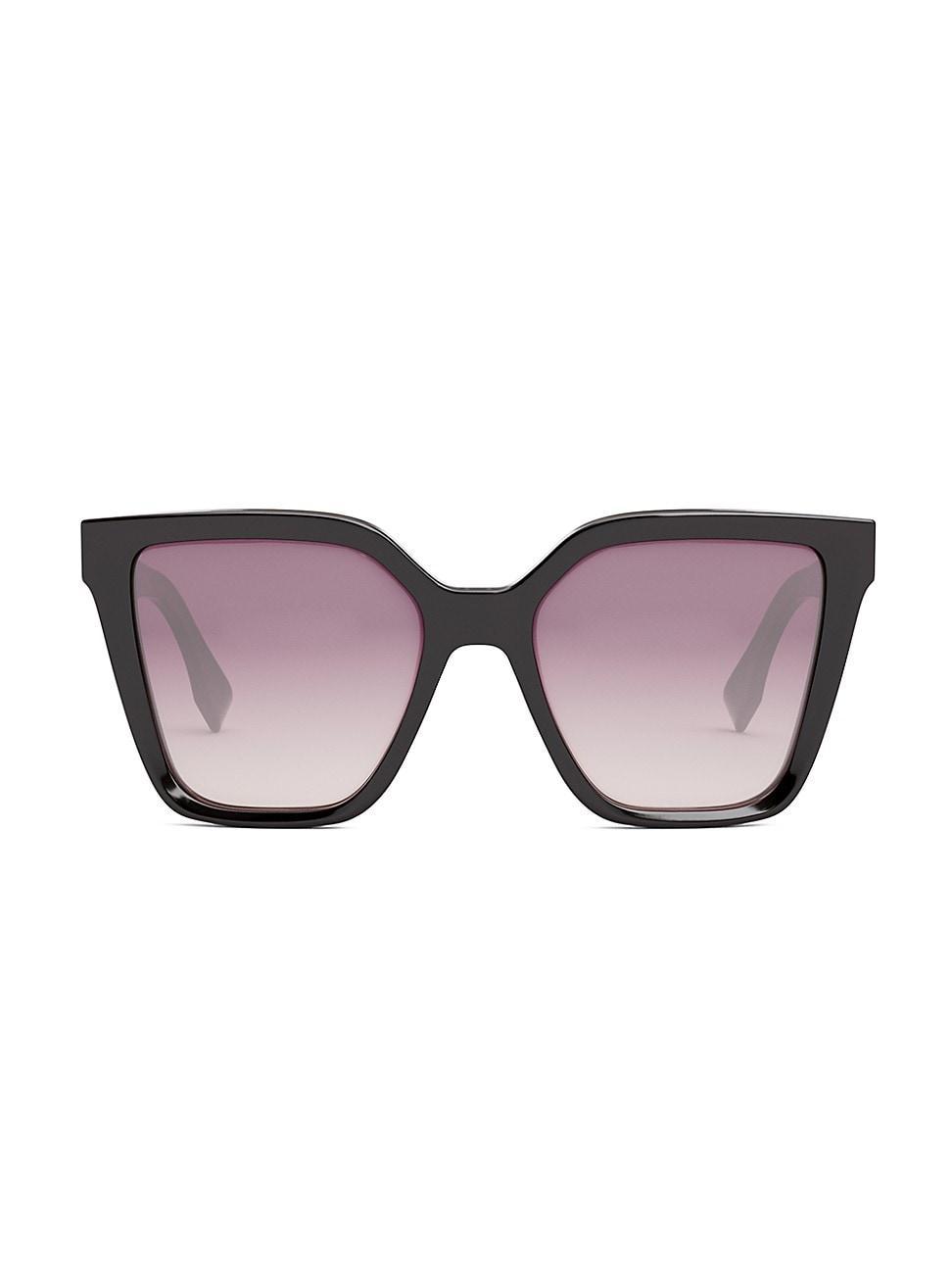 FENDI Womens Lettering 55mm Geometric Cat Eye Sunglasses Product Image