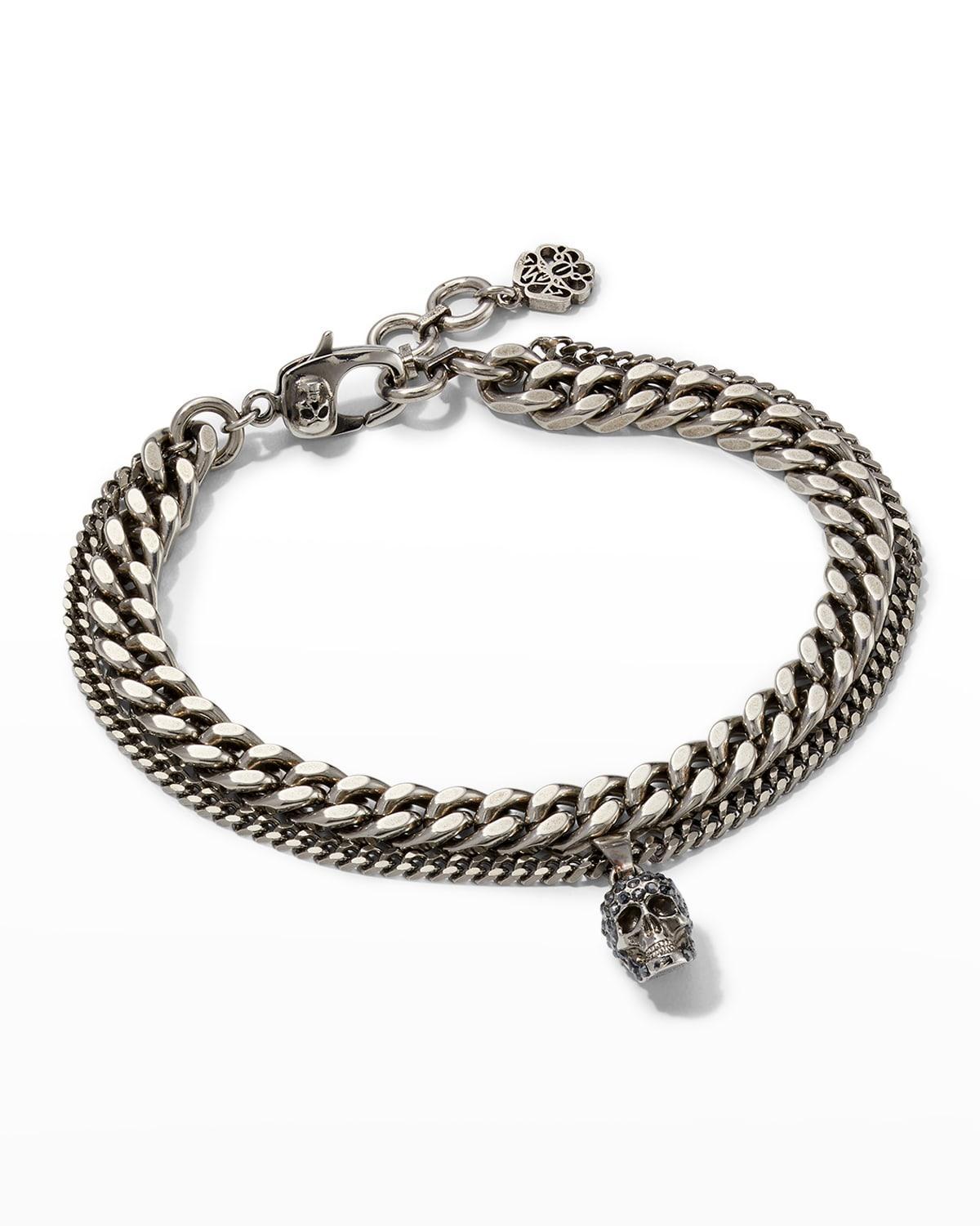 Mens Pav Skull Chain Bracelet Product Image