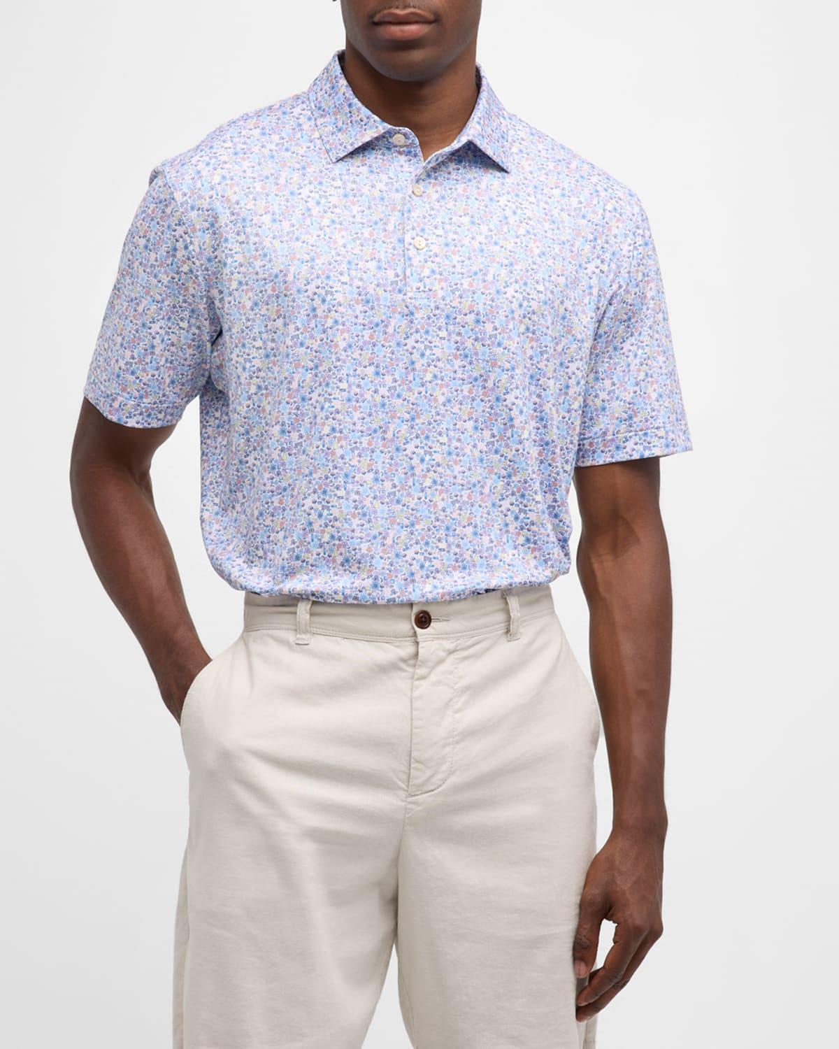 Mens Groovy Printed Performance Polo Shirt Product Image