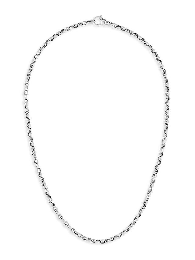 Mens Classic Medium Link Sterling Silver Necklace Product Image