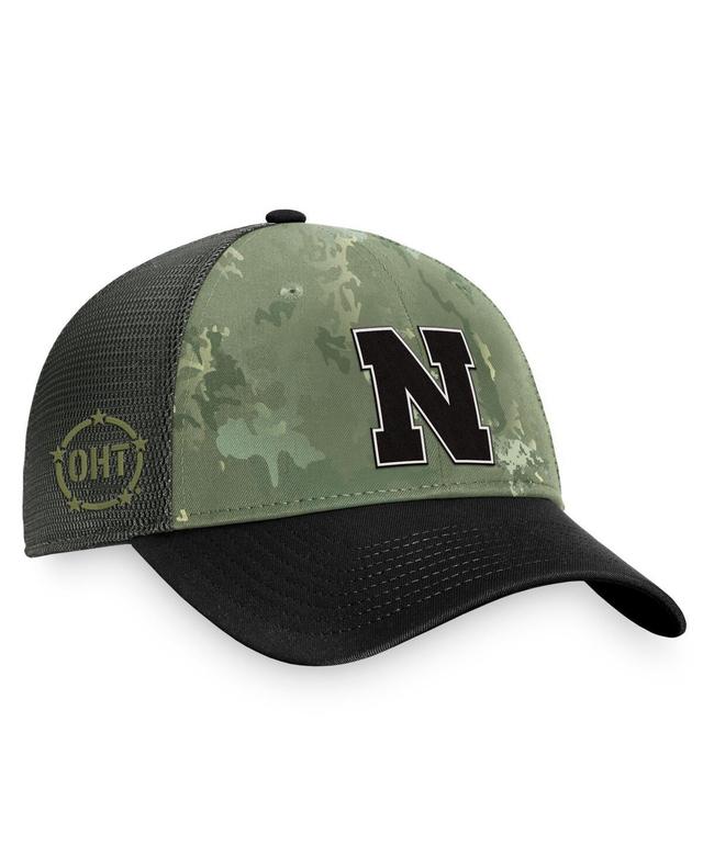 Mens Top of the World Hunter Green/Gray Nebraska Huskers OHT Military Appreciation Unit Trucker Adjustable Hat Product Image