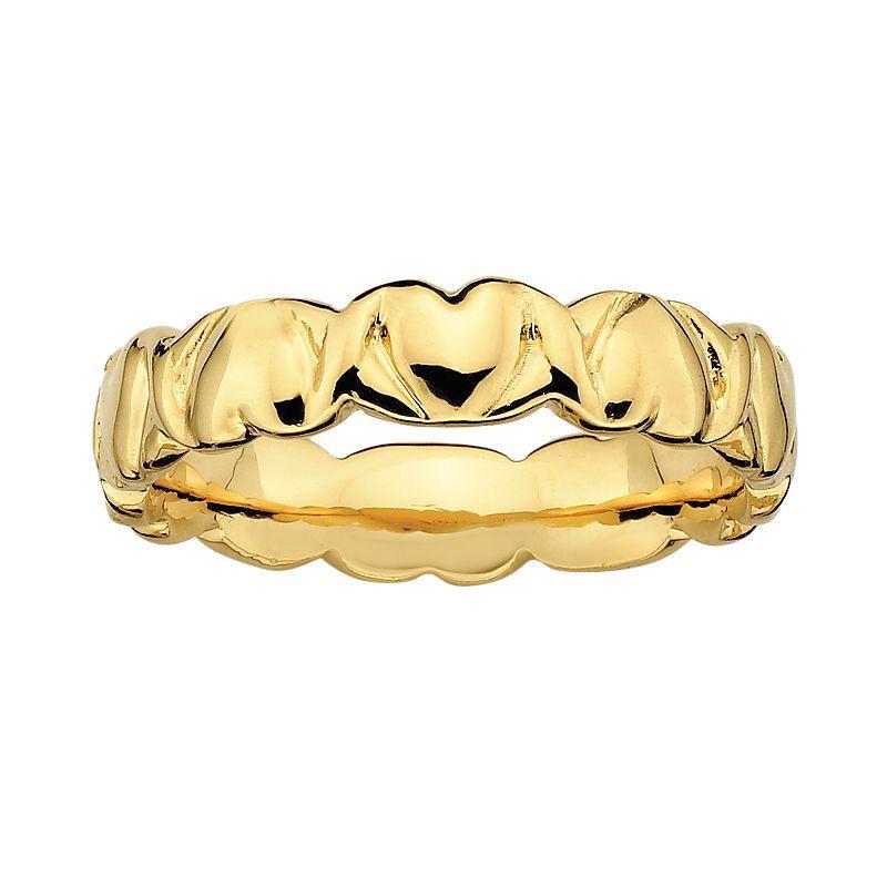 Stacks & Stones 18k Gold Over Silver Heart Stack Ring, Womens Product Image