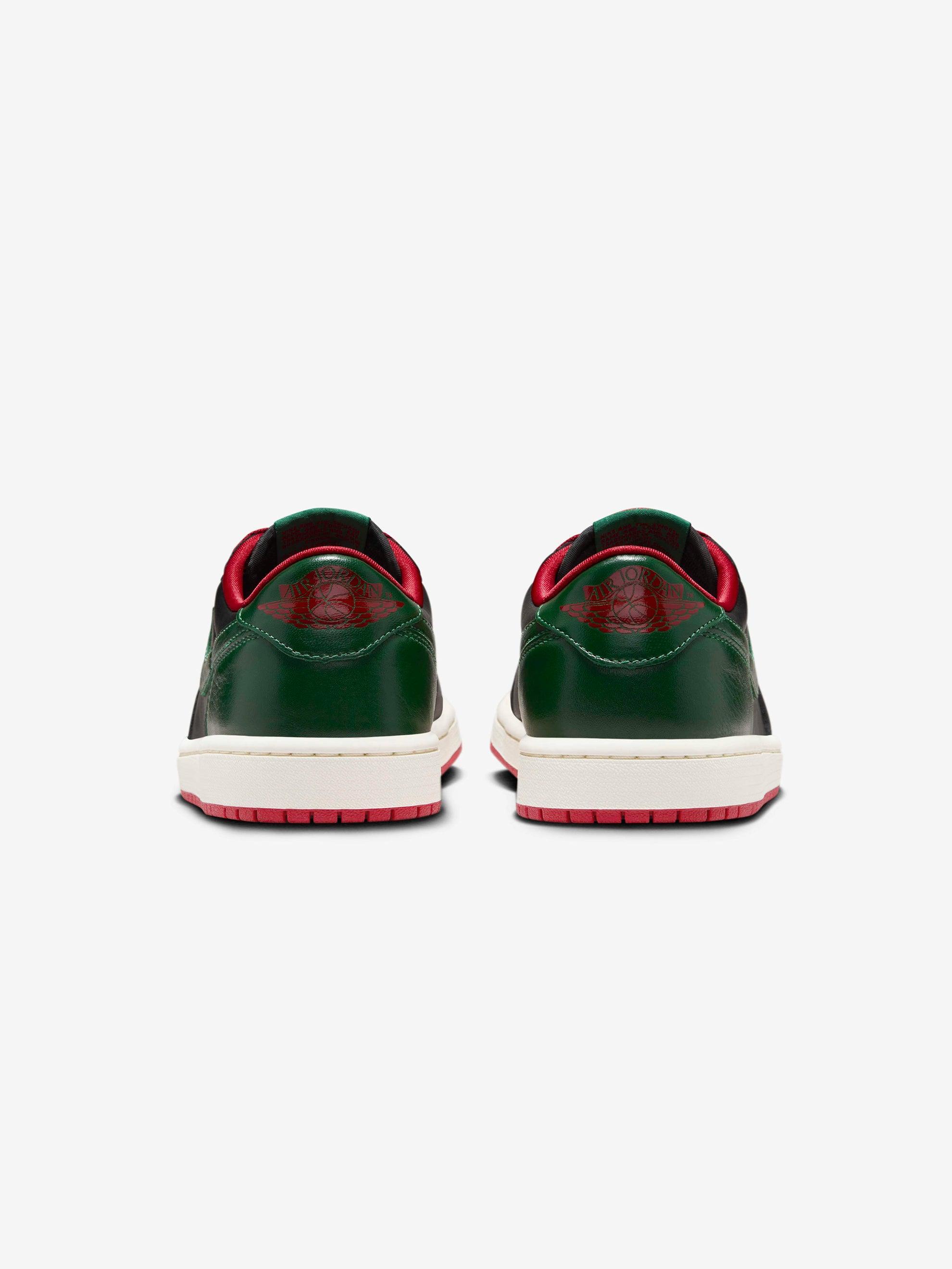 Women's Air Jordan 1 Low OG (BLACK/GORGE GREEN-VARSITY RED-SAIL) Female Product Image