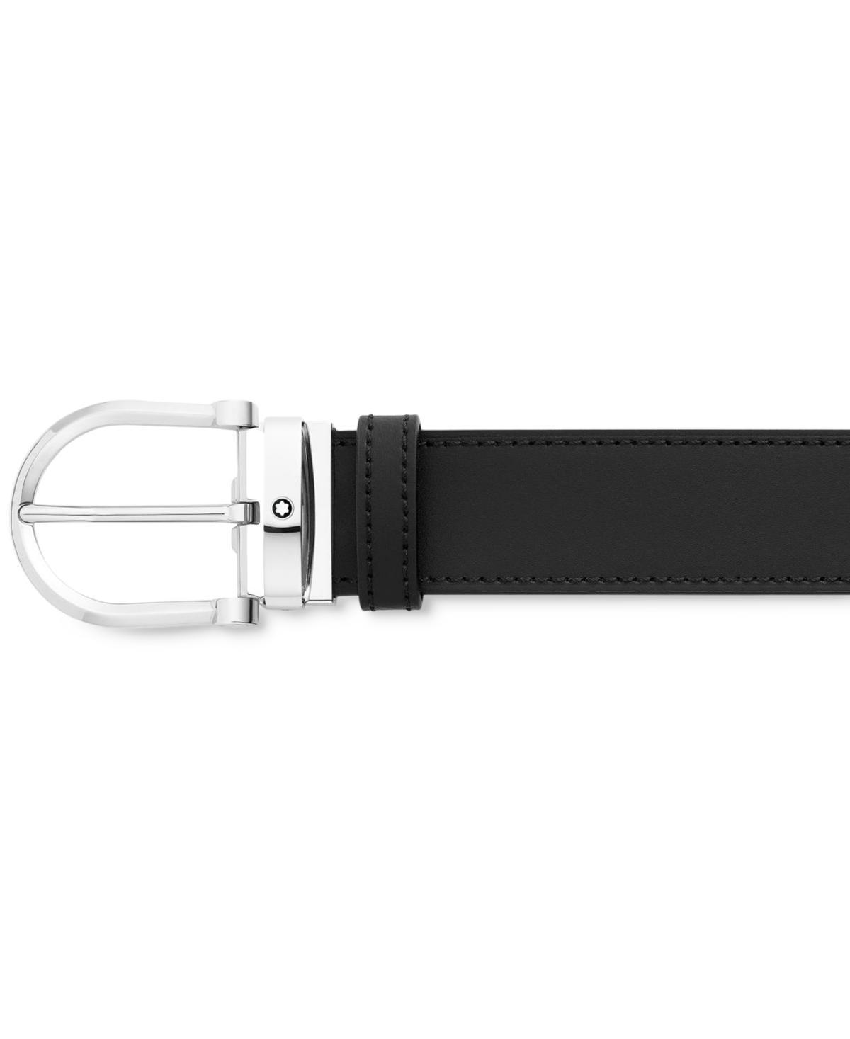 Mens Reversible Horseshoe Buckle Leather Belt Product Image