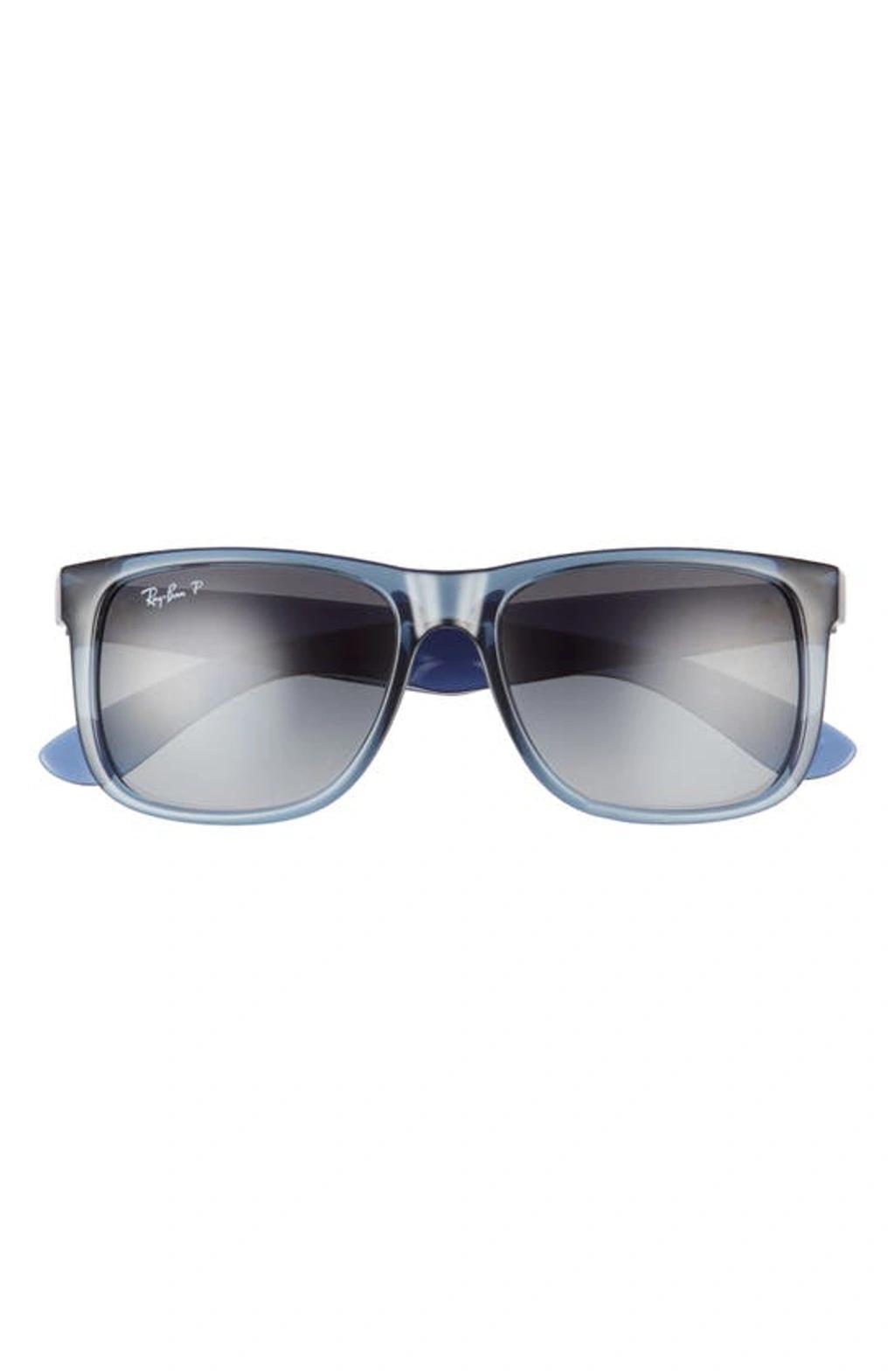 RAY BAN 54mm Polarized Square Sunglasses In Transparent Blue Product Image