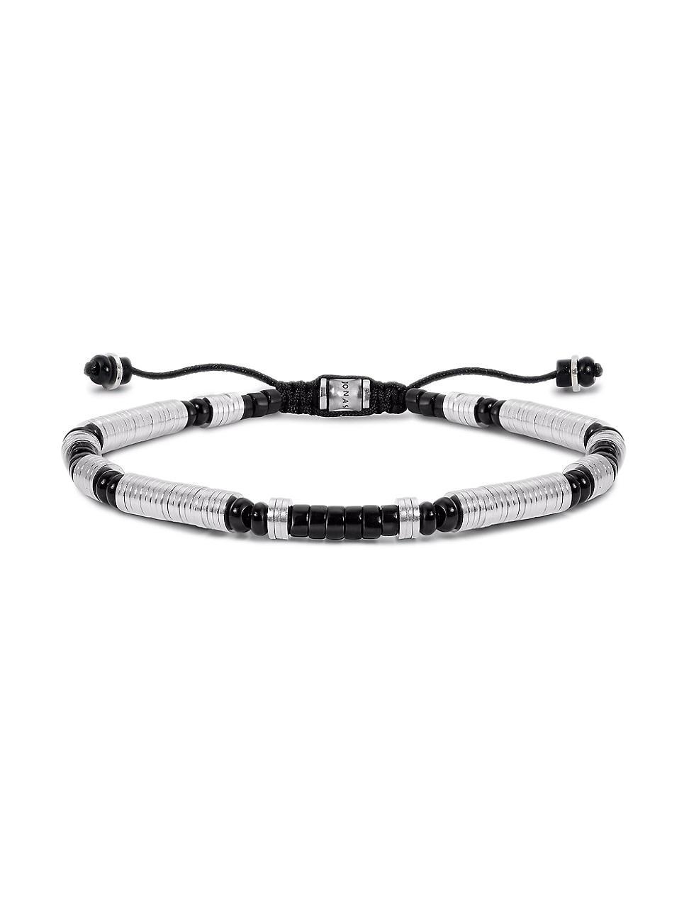 Mens Park Avenue Hillstone Heshi, Black Onyx, & Sterling Silver Beaded Bracelet Product Image